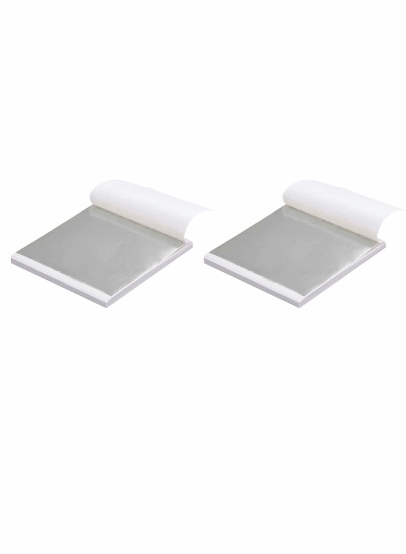 Excefore Silver Leaf Sheets, 200 Pcs Imitation Leaf for Gilding Crafting  - Image 1
