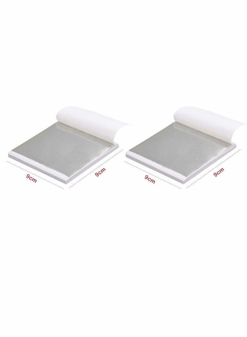 Excefore Silver Leaf Sheets, 200 Pcs Imitation Leaf for Gilding Crafting  - Image 2