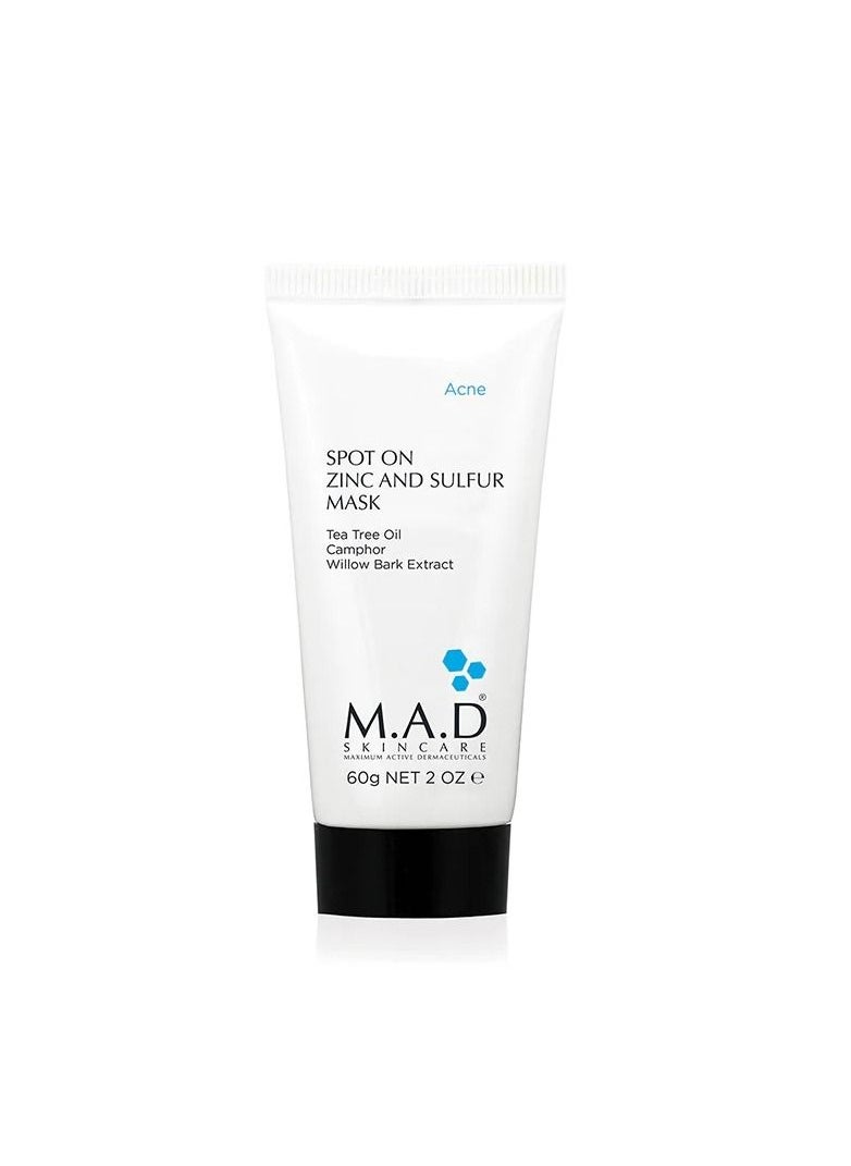 M.A.D Skincare - Skincare Spot On Zinc And Sulfur Mask - For Acne Prone Skin 2 oz. - Image 1