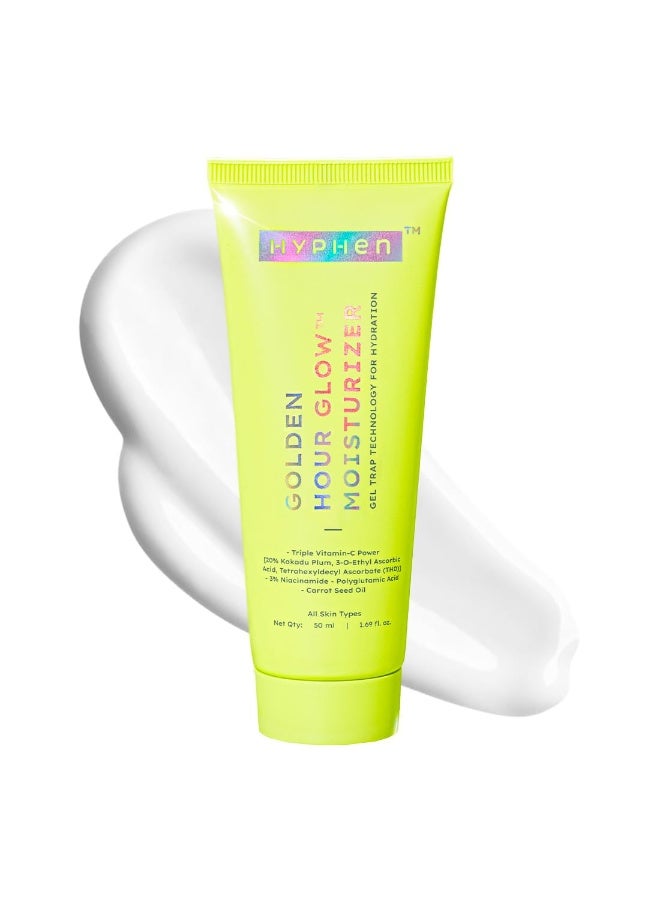 Hyphen Brightening Face Moisturizer with THD- 20% Kakadu Plum, Highly Stable Vitamin C| 3% Niacinamide- Dark Spots & Pigmentation | Lightweight Gel Cream Moisturizer for Dry, Oily, All Skin Type -50ml - Image 1