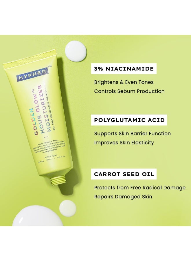 Hyphen Brightening Face Moisturizer with THD- 20% Kakadu Plum, Highly Stable Vitamin C| 3% Niacinamide- Dark Spots & Pigmentation | Lightweight Gel Cream Moisturizer for Dry, Oily, All Skin Type -50ml - Image 5