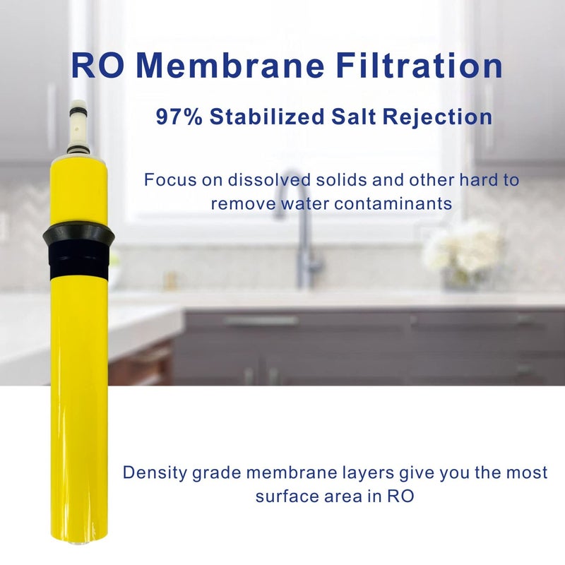 FILSADAE Hydrotech Compatible Reverse Osmosis Replacement Filter Set With Membrane 33001068-25 Gpd - Image 4
