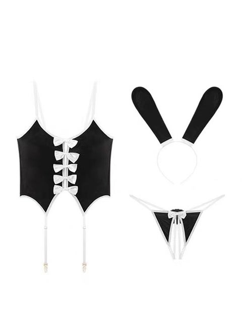 مجموعة لانجري جميلة من الجوارب الضيقة للبنات الأرنبية باللون الأسود، قابلة للتنفس ومريحة لجميع الفصول