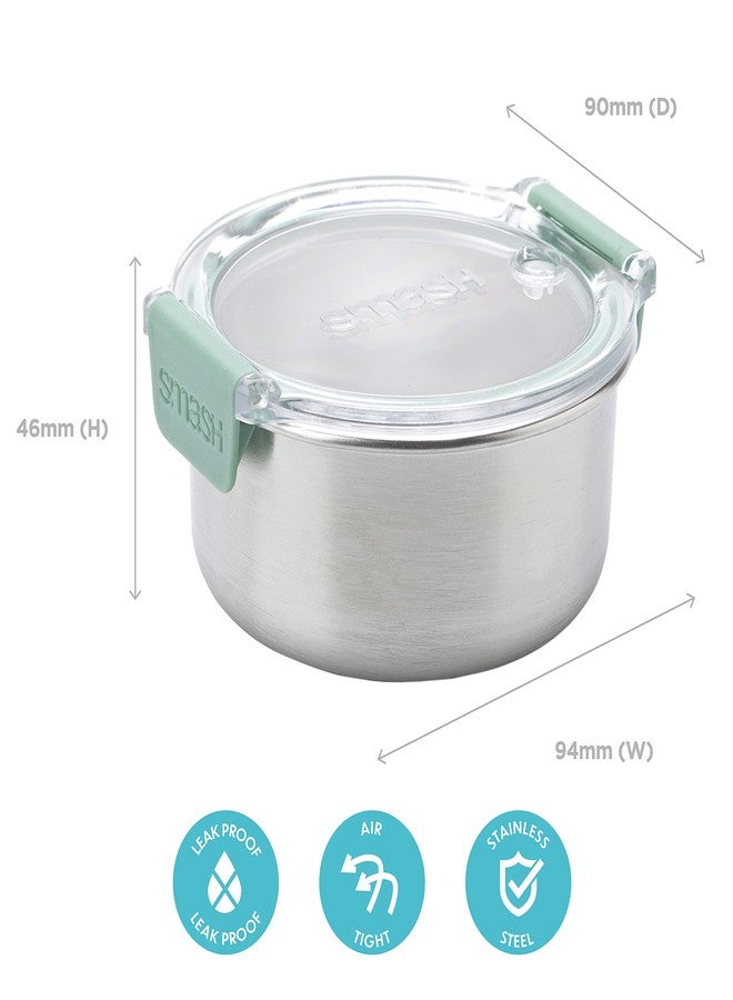 Smash Microwave Safe Stainless Steel Snack Pots Sage,200 ml/ 6.7oz Capacity (Pack of 2) - Image 2