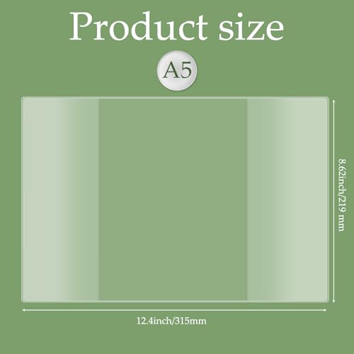 SBYURE A5 Planner Cover Jelly PVC A5 Clear Cover Plastic Book Cover for Journal Weeks Planners and Books 12.6 x 8.66 Inch - Image 3