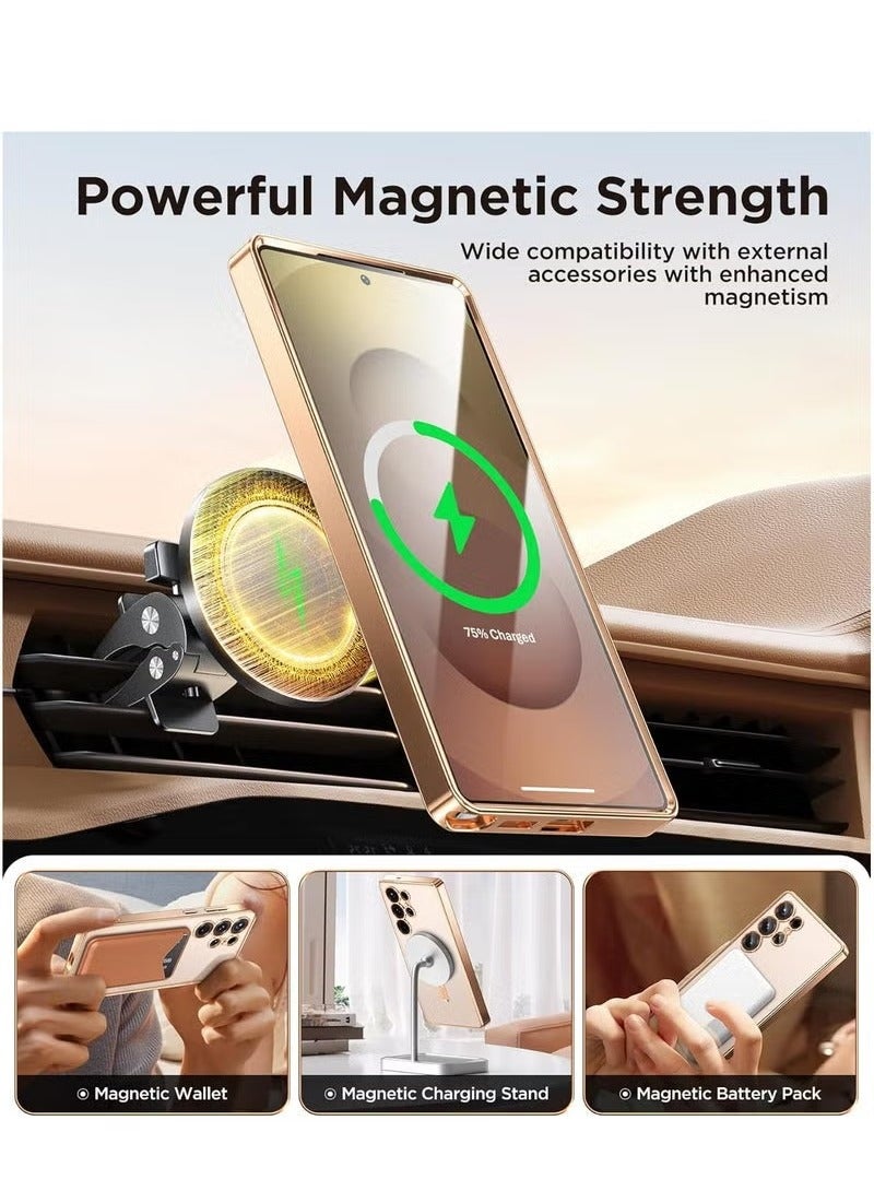 TIGER Magnetic Slim Case Cover for Samsung Galaxy S25 Ultra 6.9-Inch – MagSafe Compatible Protective Back Cover with Wireless Charging Support & HD Clear Tempered Glass Screen Protector – Shockproof, Lightweight, Precise Cutouts – Black - Image 4