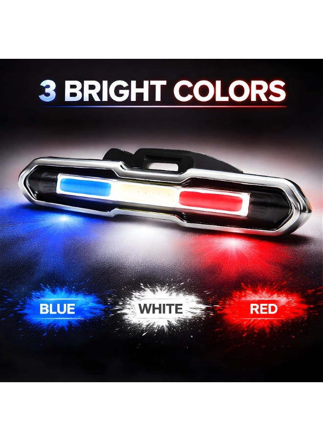Fukukawa 2 PCS Rechargeable Bicycle LED Light USB Waterproof Bike Front and Rear Light Red Blue White Safety Warning Light with Mount Strap - Image 5