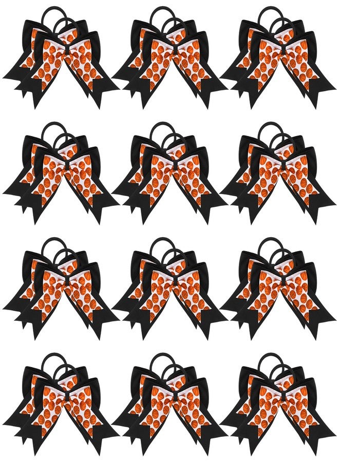 MTLEE 24 Pieces Basketball Hair Accessories Basketball Ballet Hair Bows Cheerleader Bows Elastic Scrunchies Ribbon Hairbands Ponytail Holder Sport Accessories for Girls Players Teams - Image 1
