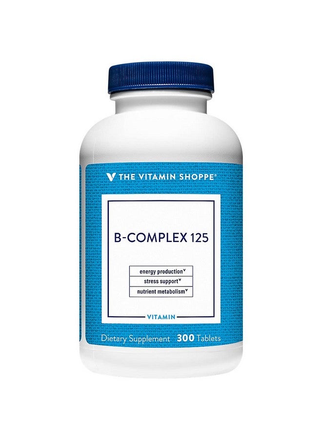 The Vitamin Shoppe B-Complex 125 - Supports Energy Production, Nervous System Function & Nutrient Metabolism - Excellent Source of B1, B2, B6, B12, Niacin, Folic Acid & Biotin (300 Tablets) - Image 1
