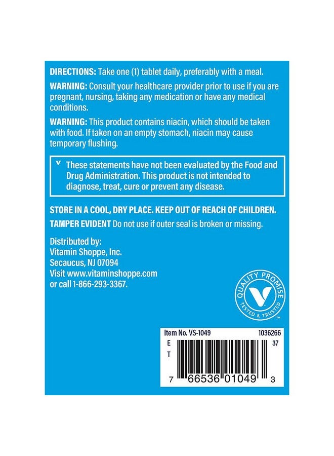 The Vitamin Shoppe B-Complex 125 - Supports Energy Production, Nervous System Function & Nutrient Metabolism - Excellent Source of B1, B2, B6, B12, Niacin, Folic Acid & Biotin (300 Tablets) - Image 4