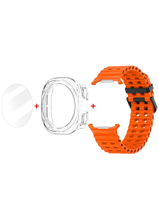 CATANES (for Samsung Galaxy Watch 7 Ultra) 3 Packs Silicone Band, Case and Screen Protector, Soft Ocean Silicone Sport Strap Replacement Accessory  - Image 3