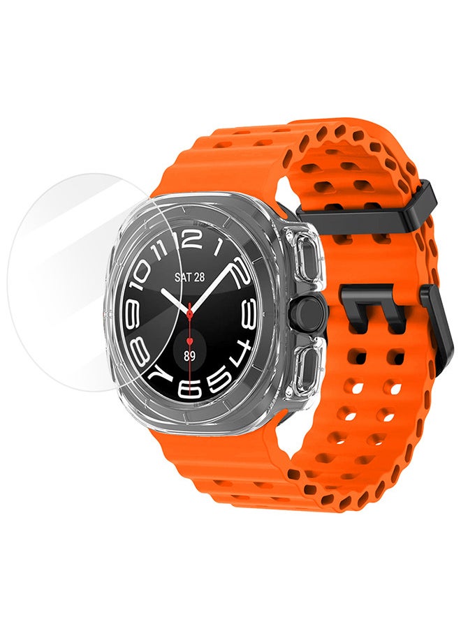 CATANES (for Samsung Galaxy Watch 7 Ultra) 3 Packs Silicone Band, Case and Screen Protector, Soft Ocean Silicone Sport Strap Replacement Accessory  - Image 2