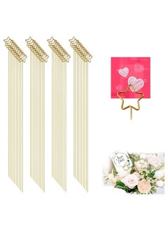 SYOSI Metal Floral Place Card Holder, 12inch Inch Table Number Holders Flower Pick Clips for Floral Arrangement, Wire Floral Picks Metal Floral Place Card Holder Photo Memo Holder Pick, 50 Pieces  - Image 1