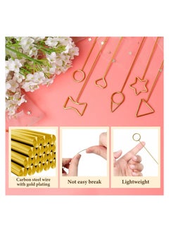 SYOSI Metal Floral Place Card Holder, 12inch Inch Table Number Holders Flower Pick Clips for Floral Arrangement, Wire Floral Picks Metal Floral Place Card Holder Photo Memo Holder Pick, 50 Pieces  - Image 3
