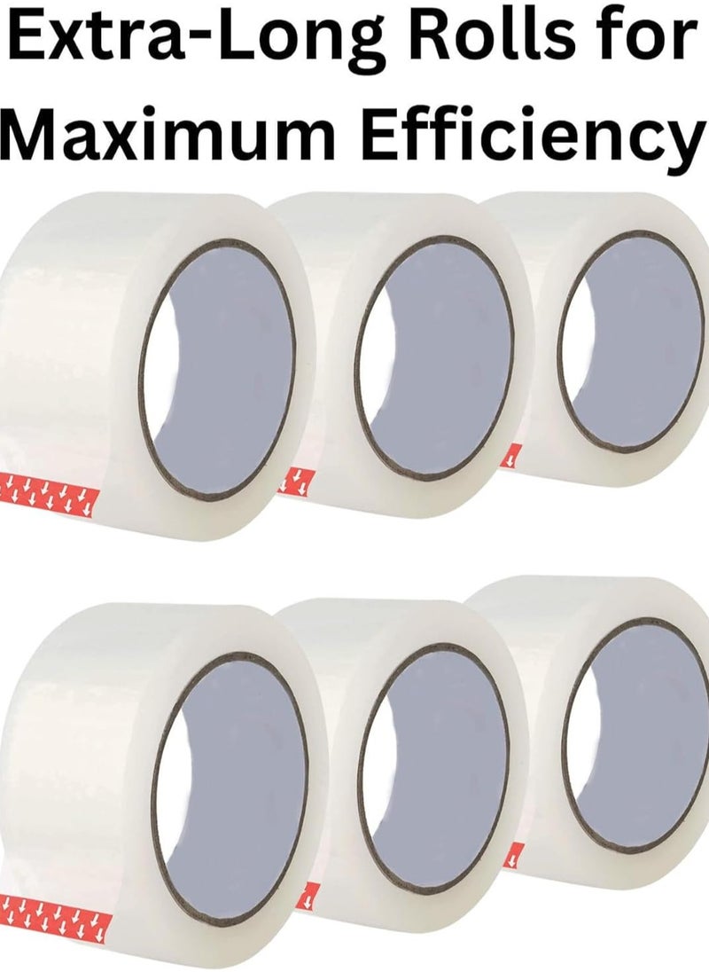 Generic - Ultra Strong Clear Packing Tape – [2 Inches x 100 Yards Per Roll, (600 Yards Total)]– Heavy Duty| Strong Adhesive 2.7 Mil Packaging Tape for Sealing Boxes, Moving & Office Supplies (100 Yard) - Image 1