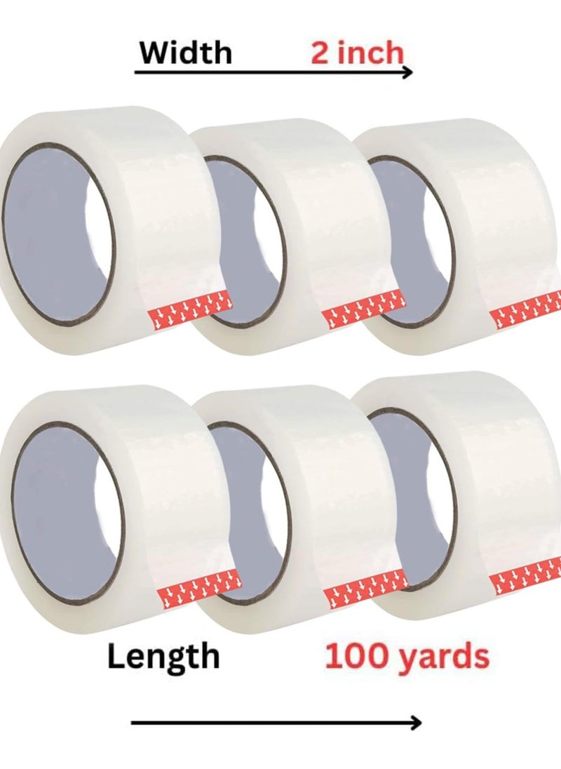 Generic - Ultra Strong Clear Packing Tape – [2 Inches x 100 Yards Per Roll, (600 Yards Total)]– Heavy Duty| Strong Adhesive 2.7 Mil Packaging Tape for Sealing Boxes, Moving & Office Supplies (100 Yard) - Image 1