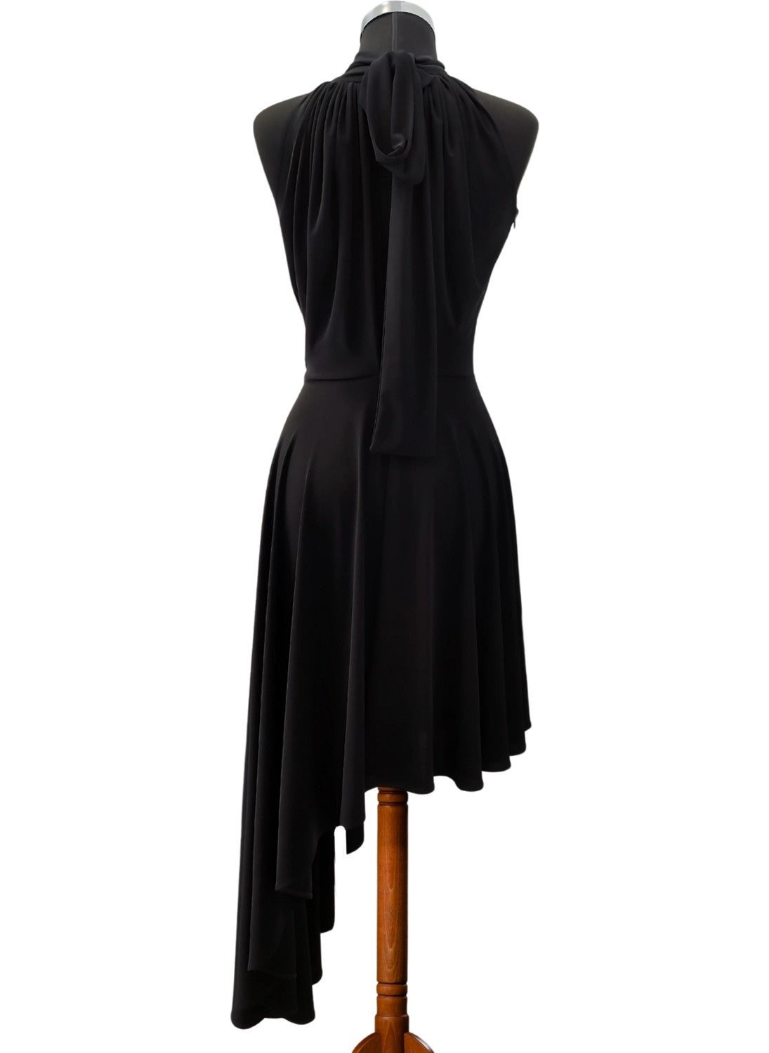 Due Stelle Black Asymmetrical Skirted Backless Flared Dress  - Image 2