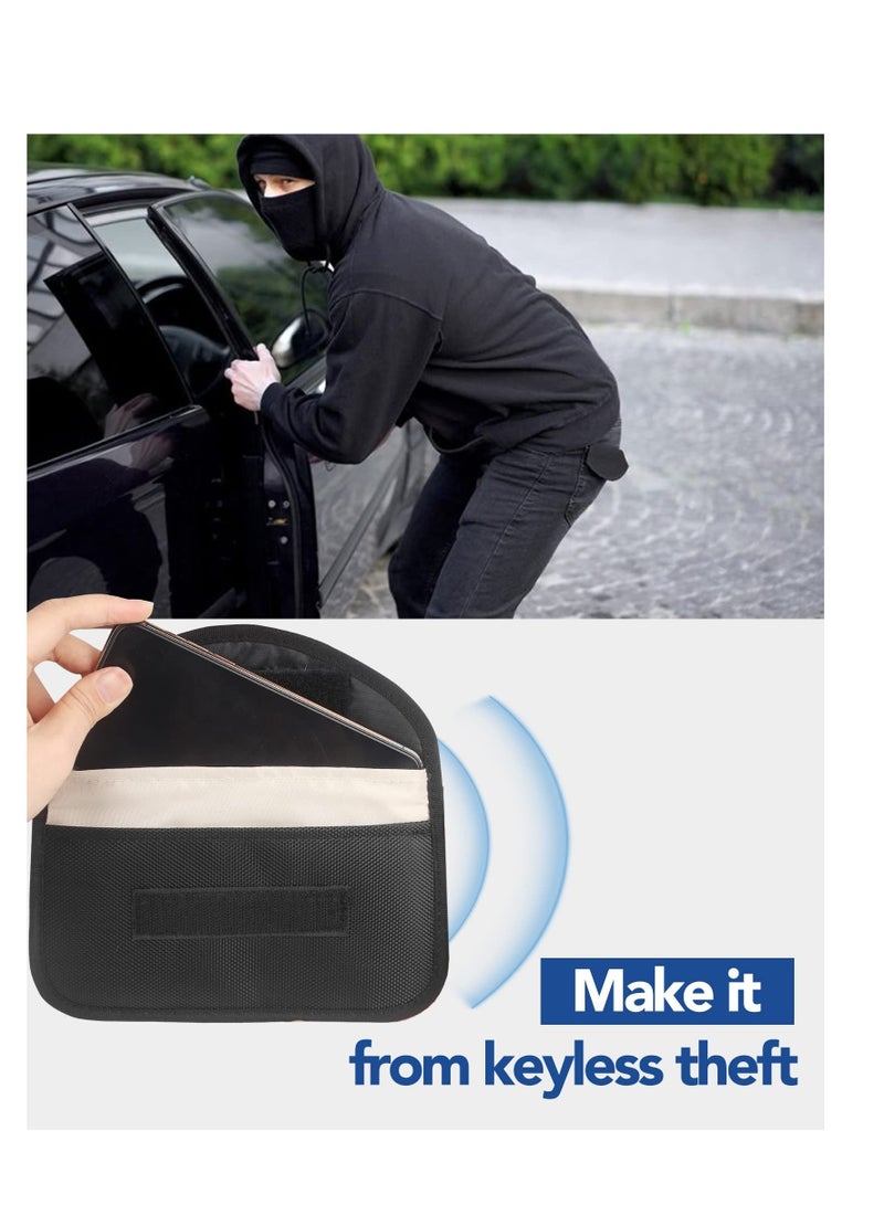 WJBB Signal Blocking Bag 2 Packs RFID Faraday Pouch Anti-Spy Privacy Protection for Phones Black 20cm x 10.5cm - Image 3