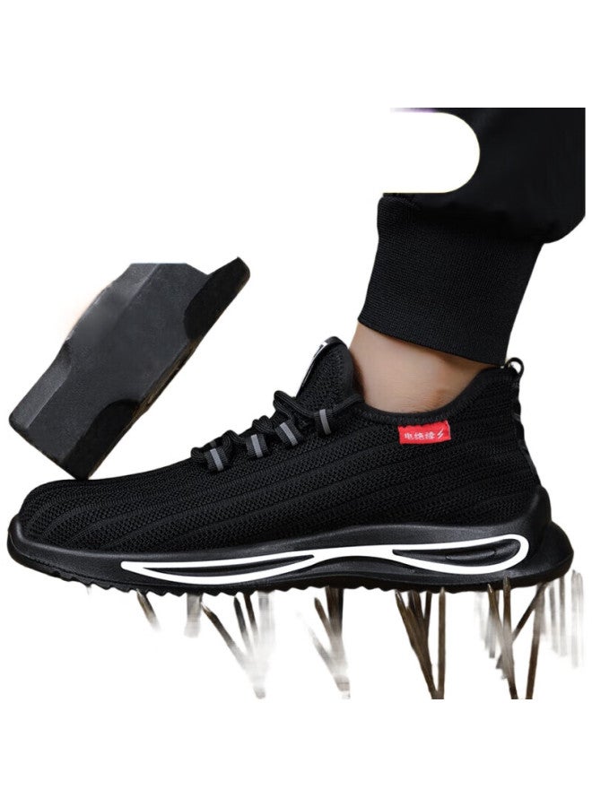 JUNBU أحذية أمان للرجال، كعب بلاستيكي معزول للكهربائيين، مقاومة للصدمات، مقاومة للثقب، أحذية عمل خفيفة الوزن وقابلة للتنفس 1080Fkv مقاس 44 - Image 1