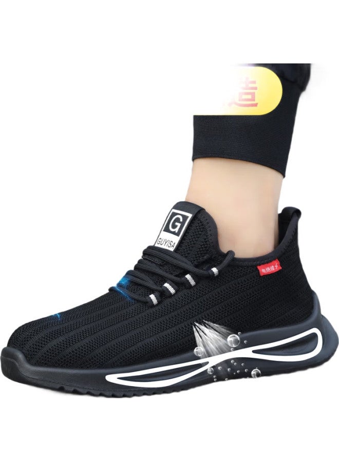 JUNBU أحذية أمان للرجال، كعب بلاستيكي معزول للكهربائيين، مقاومة للصدمات، مقاومة للثقب، أحذية عمل خفيفة الوزن وقابلة للتنفس 1080Fkv مقاس 44 - Image 2