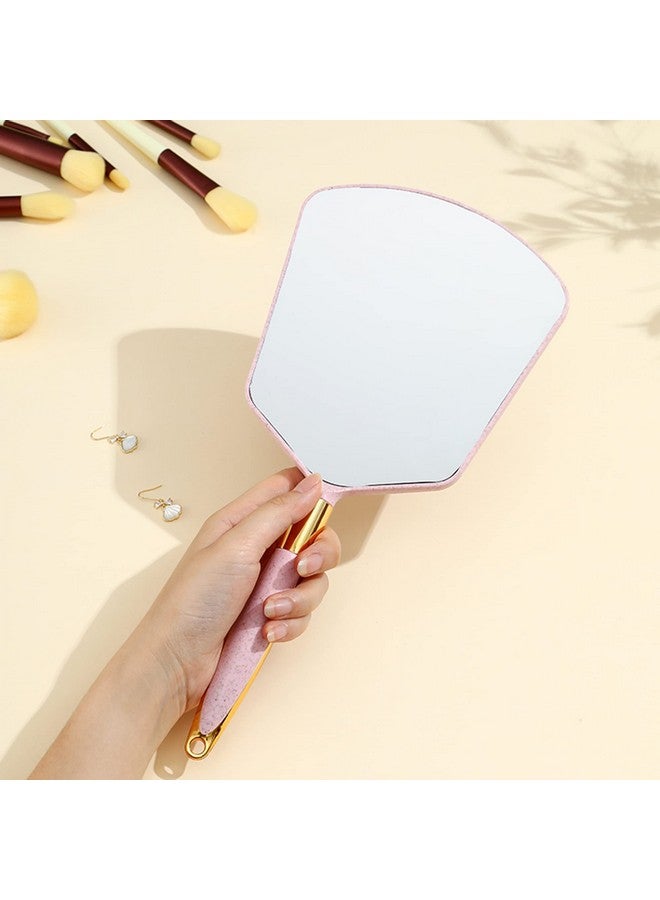Eaoundm Hand Held Mirror With Handle Makeup Hand Mirror With Hook Hole For Bathroom And Bedroom Barbers Haircut Mirror For Home And Salon (6 W X13 L Inchs Pink) - Image 2