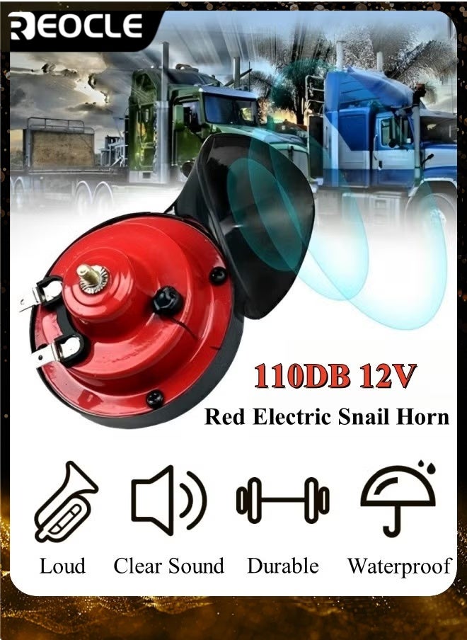REOCLE 110DB Car Horn 12V Waterproof  Horn Electric Snails Used for Trucks & Cars & Motorcycles & Alternative Electronic Parts for Cars  - Image 1