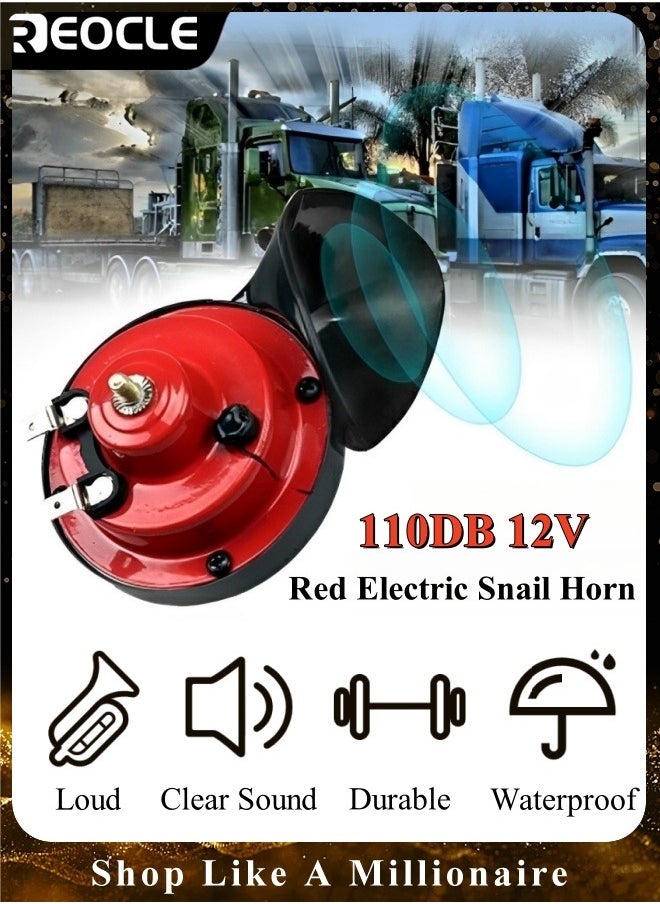 REOCLE 110DB Car Horn 12V Waterproof  Horn Electric Snails Used for Trucks & Cars & Motorcycles & Alternative Electronic Parts for Cars  - Image 1