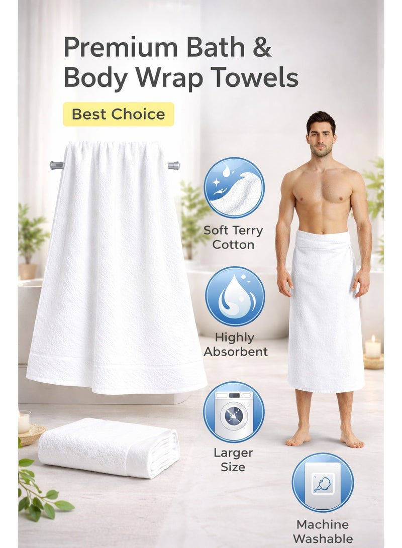 ترينفي منشفة حمام قطنية فاخرة - قطن ممشط 100%، جودة 550 جرامًا للمتر المربع للفنادق والمنتجعات الصحية، ناعمة وسريعة الجفاف وعالية الامتصاص، منشفة حمام كبيرة 67*139 سم بيضاء (عبوة واحدة) - Image 2