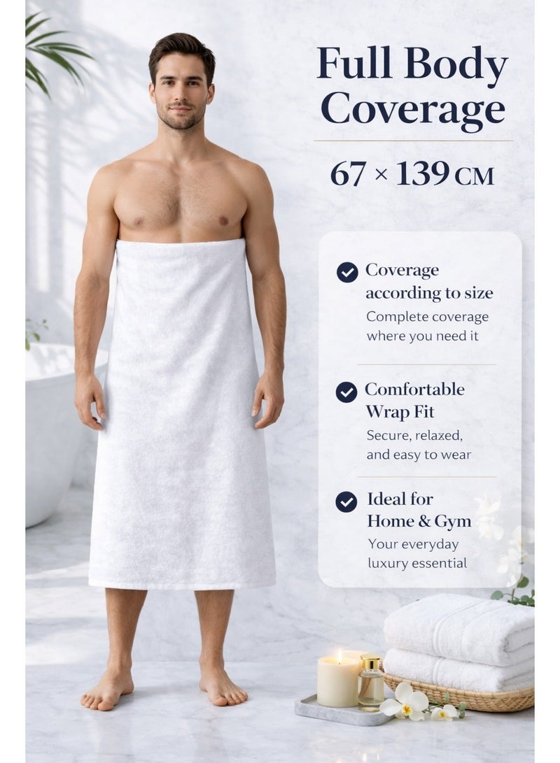 ترينفي منشفة حمام قطنية فاخرة - قطن ممشط 100%، جودة 550 جرامًا للمتر المربع للفنادق والمنتجعات الصحية، ناعمة وسريعة الجفاف وعالية الامتصاص، منشفة حمام كبيرة 67*139 سم بيضاء (عبوة واحدة) - Image 4