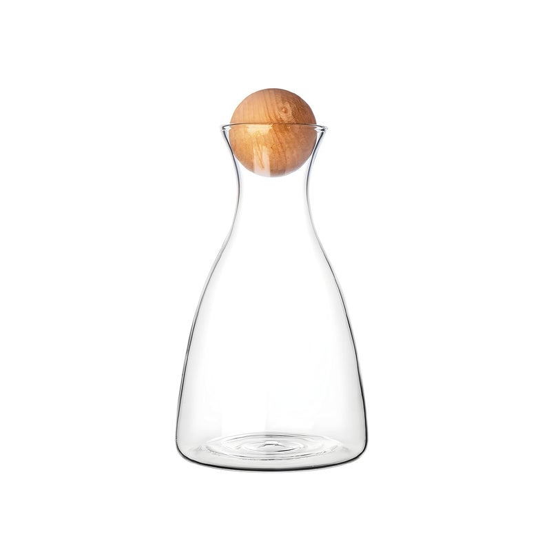 Glass Decanter Carafe with Wooden Stopper - 1700ML Transparent Pitcher for Whiskey, Wine, Scotch, Vodka, Bourbon, Beer, Water, Juice - Pack of 1  - Image 1