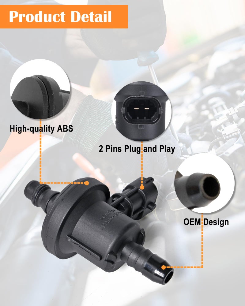 RICH AUTO Vapor Canister Purge Valve For Ford Fiesta 2014-2019 1.6L System Vacuum Valve Purge Solenoid For Ford Focus 2.0L 2.3L Escape ​2.0L BV619G866AA BV61-9G866-AA - Image 3