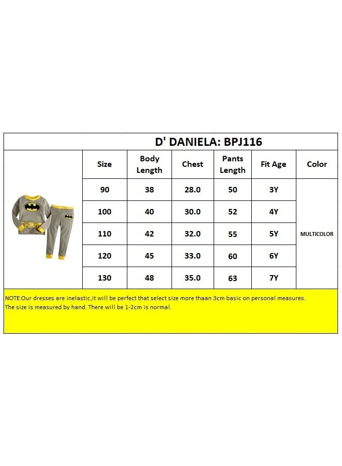 D'Daniela Daniel - Boys' Batman Cave Cozy Pajama Set - Long Sleeve