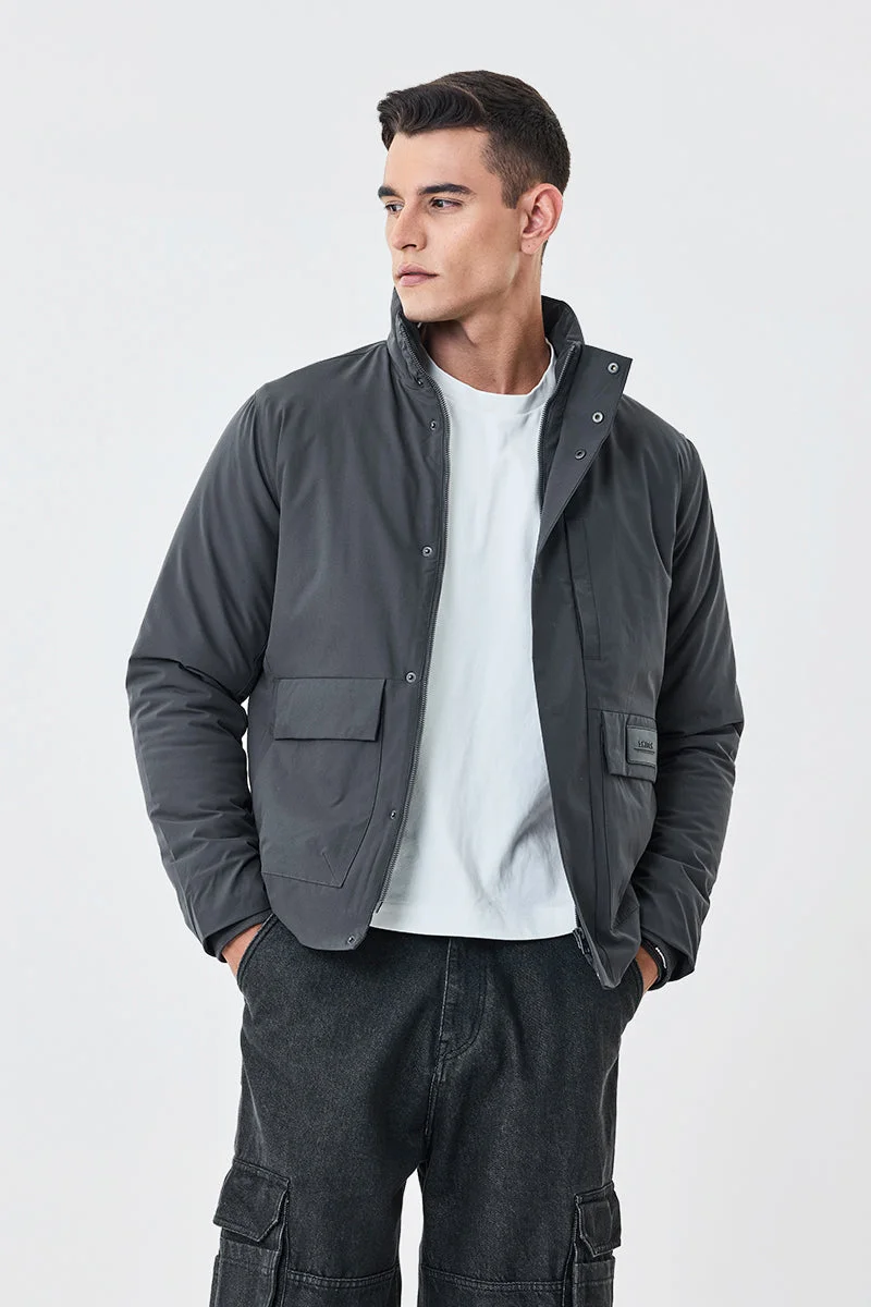 SNITCH جاكيت بسحاب وياقة عالية وجيبين