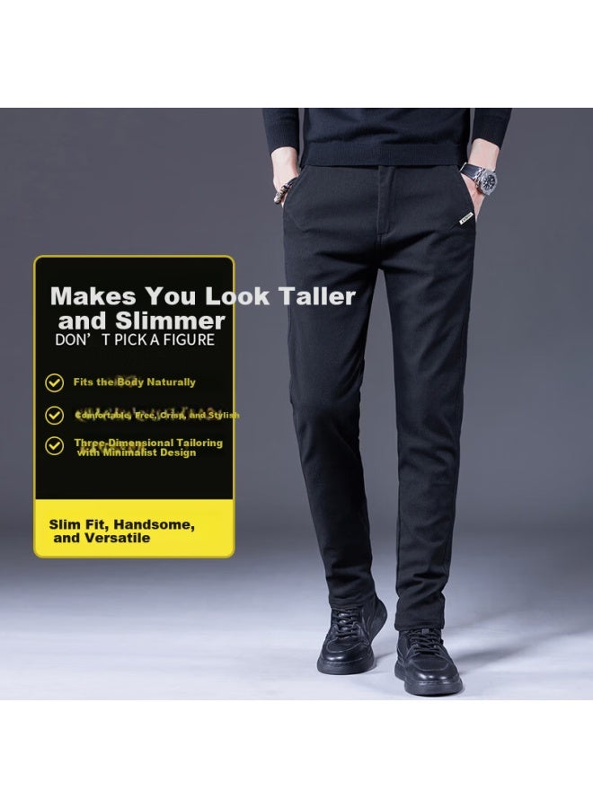 Playboy Men's Casual Pants Spring And Autumn Business Commuter Straight-leg Stretch Pants Trendy Versatile Slim Fit Trousers - Image 1