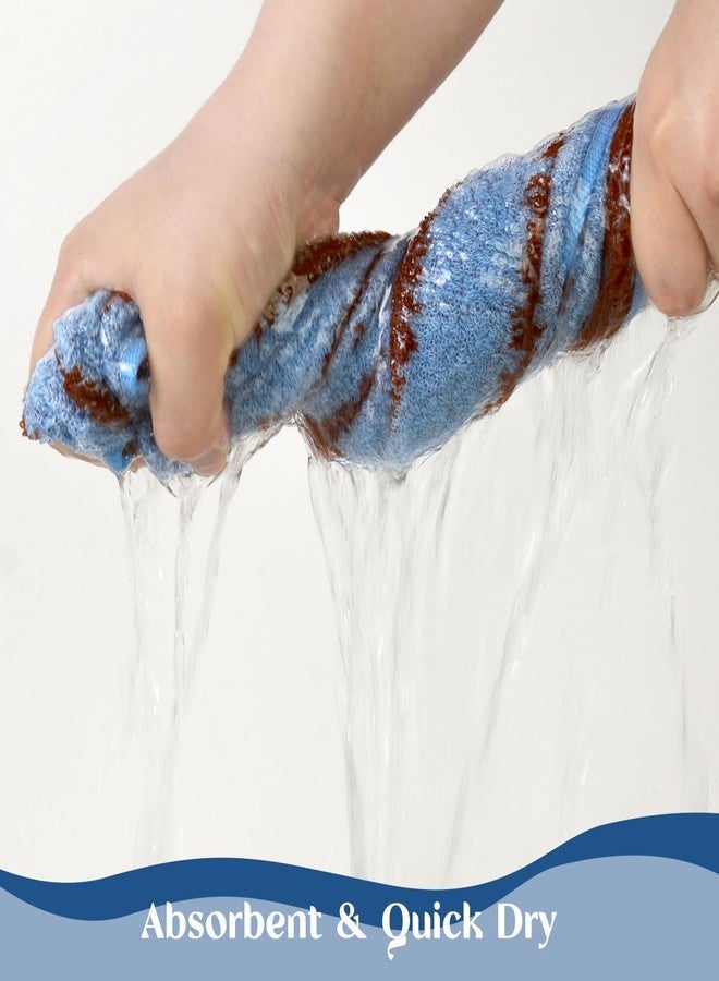 Cleanbear Blue Hand Towels for Bathroom, 4 Pack 100% Cotton Soft, Quick Dry & Lightweight Face Towels, 13.5"x28", Zigzag Stripes, Absorbent Cotton Towels for Home & Travel Use - Image 4
