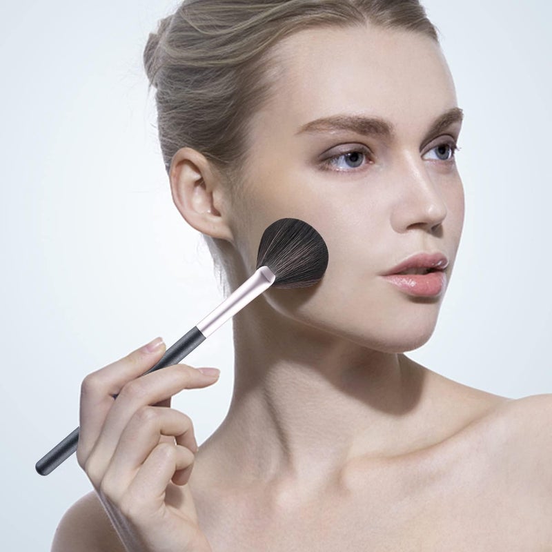 Ruby Face RUBYFACE BEILI Fan Brush Professional Blush Brushes Soft Vegan Synthetic Makeup Brush for Face Highlighting,Buffing and Blending with Powder Cream Cosmetics Blusher Highlighter Applicator Eyeshadow Brush - Image 5