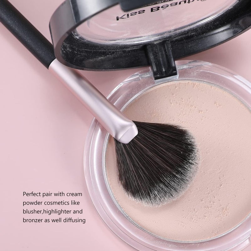 Ruby Face RUBYFACE BEILI Fan Brush Professional Blush Brushes Soft Vegan Synthetic Makeup Brush for Face Highlighting,Buffing and Blending with Powder Cream Cosmetics Blusher Highlighter Applicator Eyeshadow Brush - Image 3
