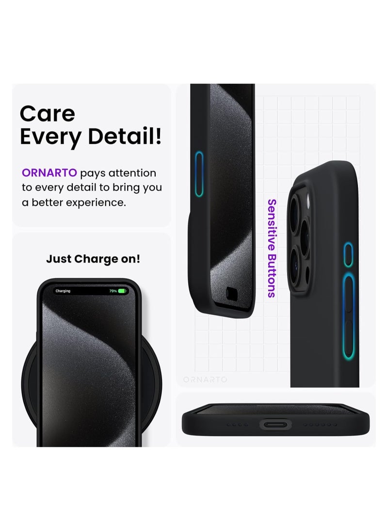 ELTRAZONE - Magnetic Liquid Silicone Compatible for iPhone 15 Pro Max Case,Compatible with MagSAFE Charging Military Grade Drop Tested,Soft,Shockproof Protective Fiber Lining,Full Protection Cover-Black - Image 1