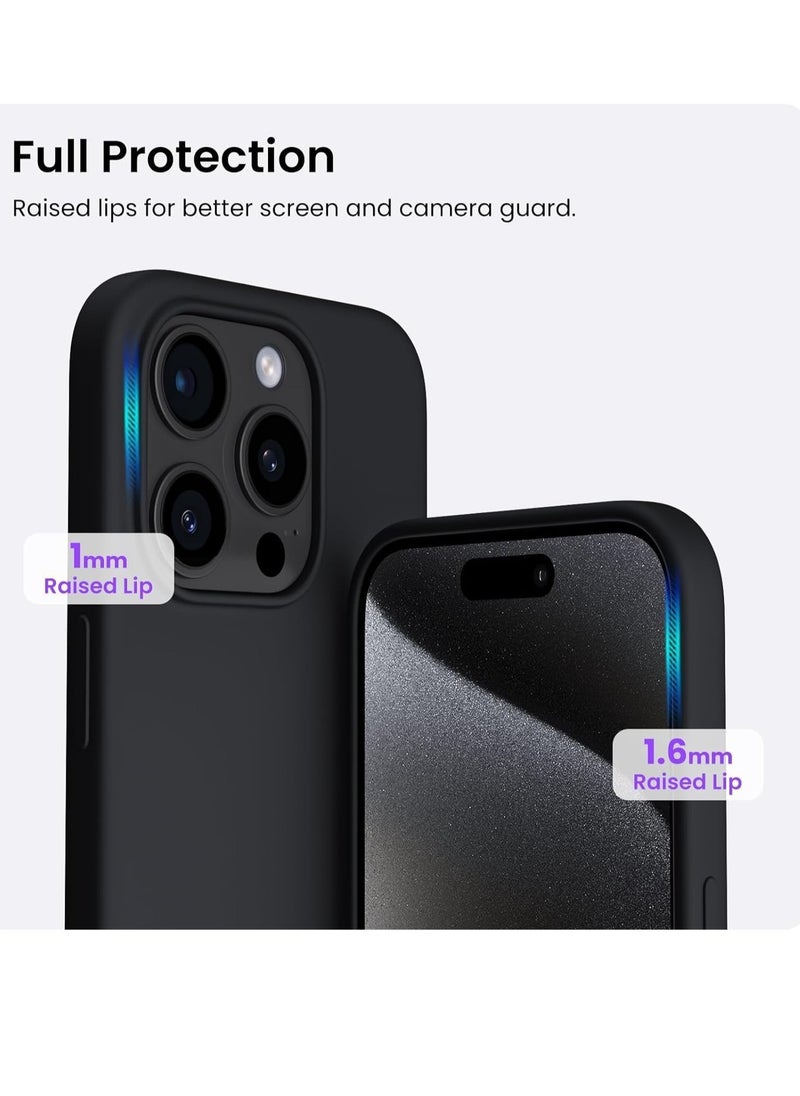 ELTRAZONE - Magnetic Liquid Silicone Compatible for iPhone 15 Pro Max Case,Compatible with MagSAFE Charging Military Grade Drop Tested,Soft,Shockproof Protective Fiber Lining,Full Protection Cover-Black - Image 1
