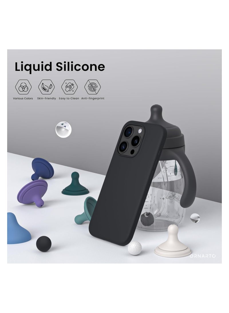 ELTRAZONE - Magnetic Liquid Silicone Compatible for iPhone 15 Pro Max Case,Compatible with MagSAFE Charging Military Grade Drop Tested,Soft,Shockproof Protective Fiber Lining,Full Protection Cover-Black - Image 1