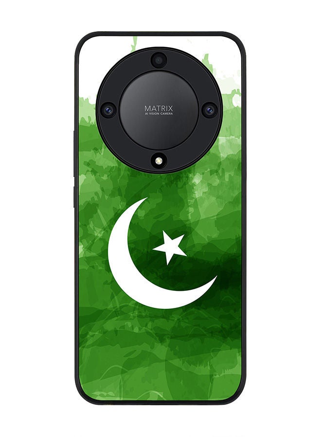 Stylizedd Rugged Black edge case for Honor X9a 5G Slim fit Soft Case Flexible Rubber Edges Anti Drop TPU Gel Thin Cover -  Crescent Green - Image 1