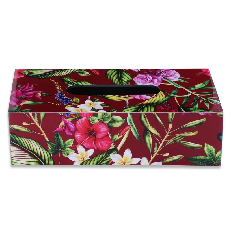 RICHTER Floral Maroon Tissue Box Holder/Cover - Image 2