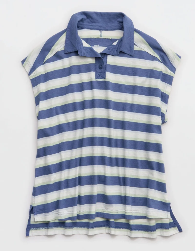 Aerie  Aerie Happiest Oversized Polo T-Shirt for Women | Best Price UAE