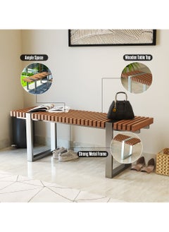 RIGID Stainless Steel Bench with Wooden Top  44.5x133x40cm  - Image 5