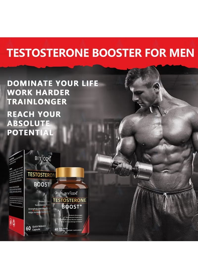 BIYODE Boost Testosterone Booster And Energy Supplement For Men, Boost Energy, Increase Stamina, Enhance Vitality And Performance 60 Capsules  - Image 3