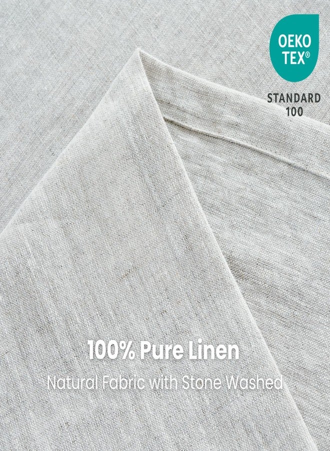 سيمبل آند أوبيولنس مفارش طاولات من الكتان من Simple&Opulence للطاولات المستطيلة، مقاس 60×104 بوصة - لون طبيعي، مفرش طاولة ريفي مصنوع من الكتان بنسبة 100%، مناسب للمآدب والعشاء وحفلات الزفاف، قابل لإعادة الاستخدام، مناسب للهالوين وعيد الشكر وعيد الميلاد. - Image 2