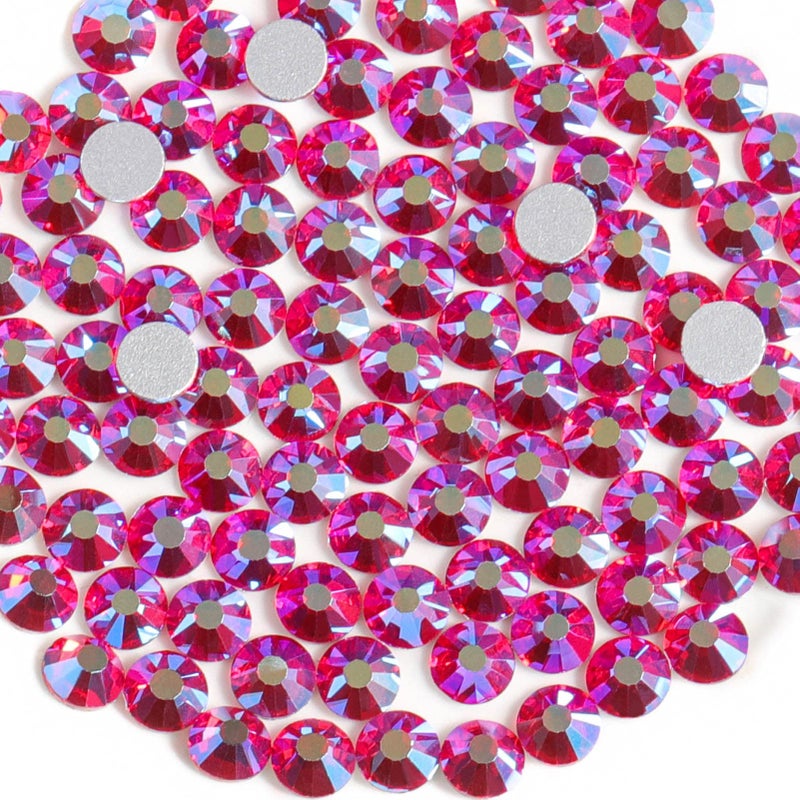 Beadsland Flat Back Crystal Rhinestones Round Gems for Nail Art and Craft Glue Fix Light Siam AB 2729mm SS101440pcs - Image 3