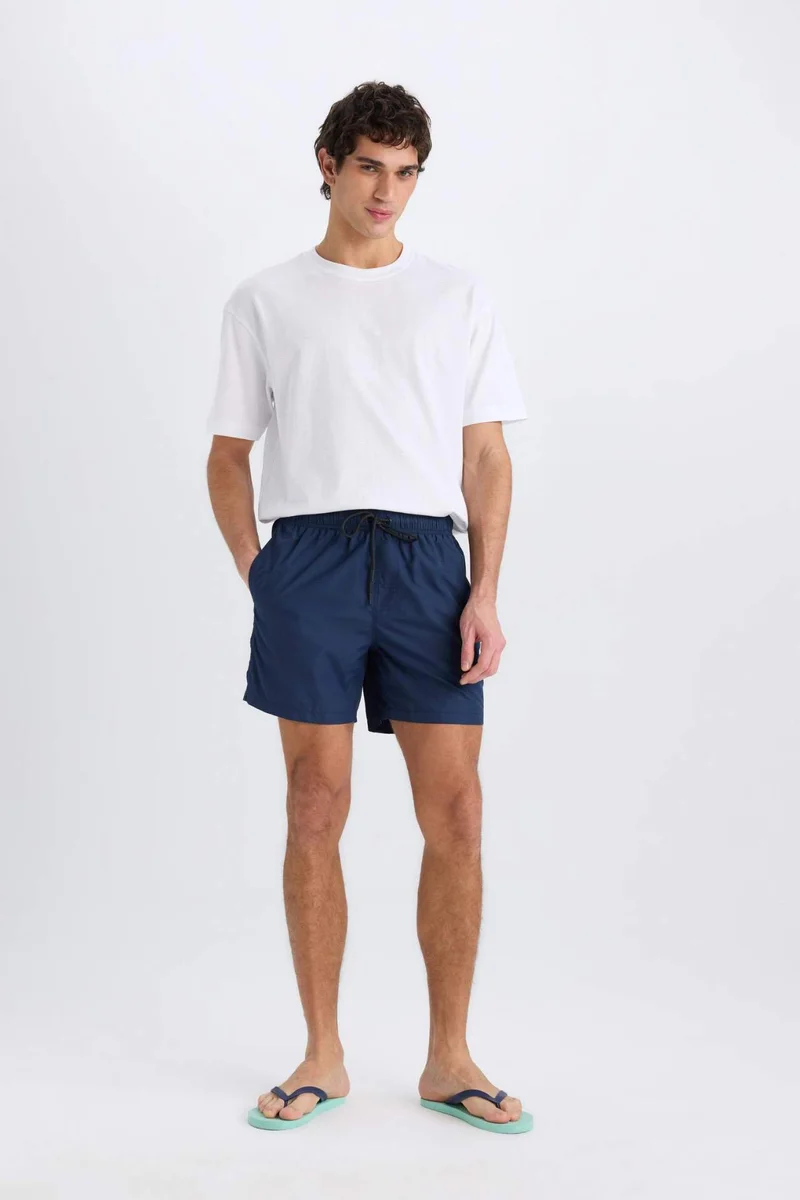 ديفاكتو Mesh Lined Short Length Swim Shorts