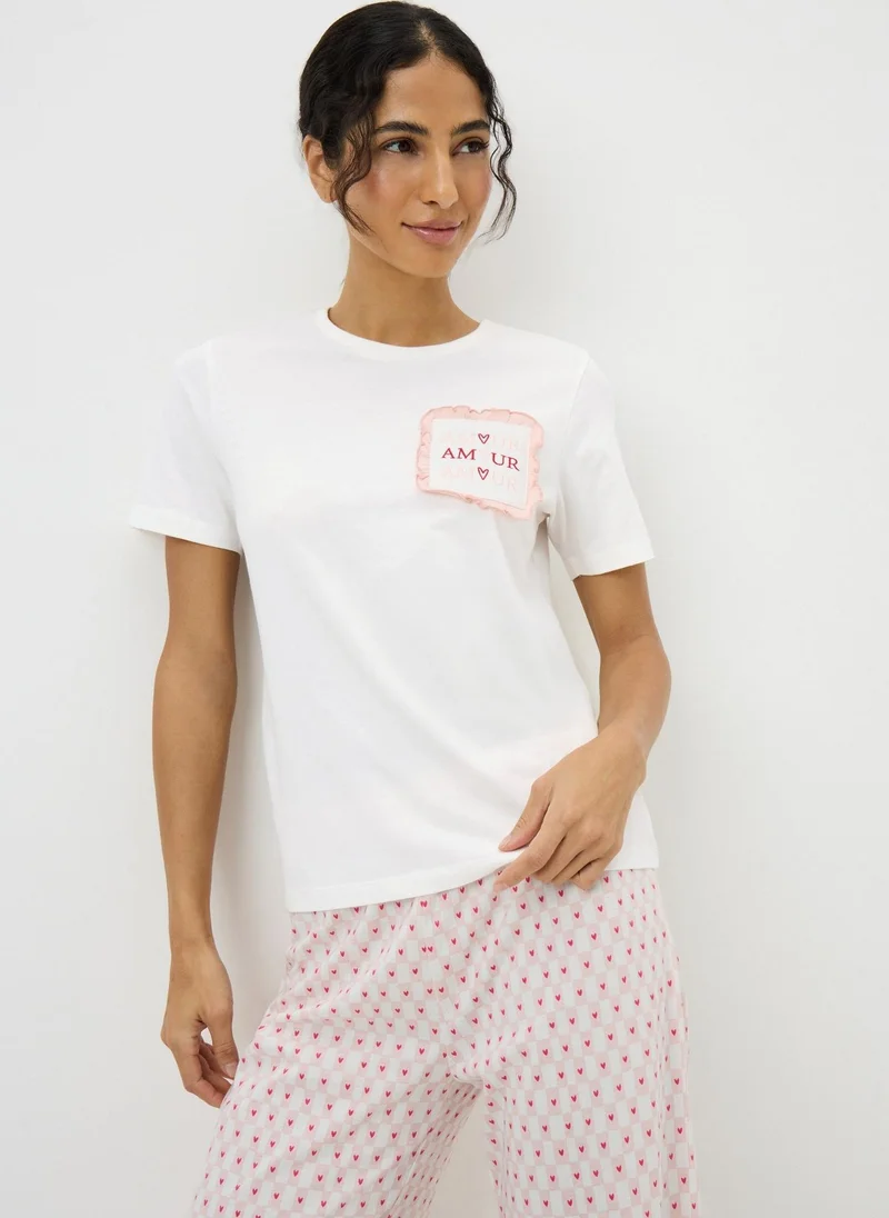 Matalan Cream Amour Pyjama Top