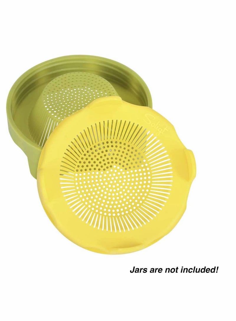 SYOSI Easy Rinse Drain Plastic Sprouting Lids for Wide Mouth Jars, 6 Pack - Image 2